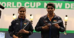 Shooters Varun-Rhythm win silver in 10m air pistol event