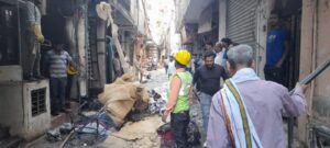 Fire breaks out in cloth godown at Delhi’s Gandhi Nagar Market