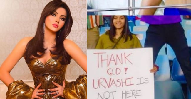 Urvashi Rautela finally reacts to viral ‘Thank God…’ Placard at IPL Match-Take a look