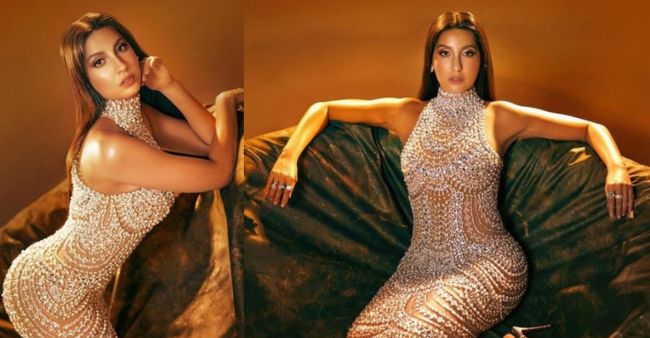 Nora Fatehi in a figure-hugging dress serves glamour