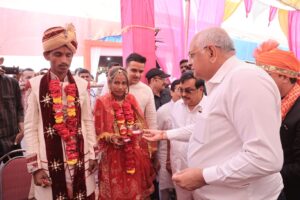 Bhupendra Patel attends the Mass Marriage organised by Mahendrabhai Jashbhai Inamdar Charity Trust