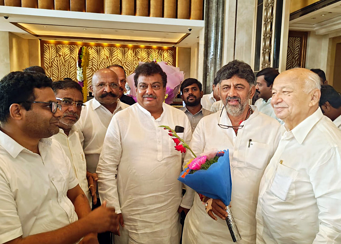 Karnataka Pradesh Congress chief DK Shivakumar meets party general secretary