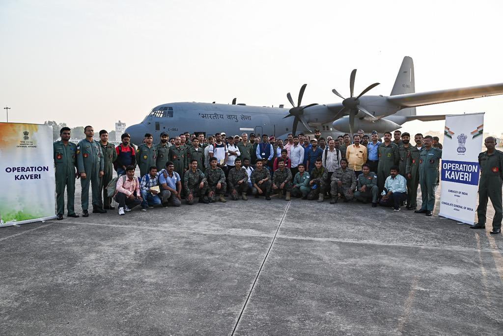 “A C130 J flight of Indian Air Force has landed in India carrying 47 passengers, adding up to a total of 3862 individuals who have been evacuated from Sudan through #OperationKaveri.