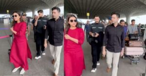 Ahead of ‘engagement’ Parineeti Chopra, Raghav Chadha spotted at Mumbai airport