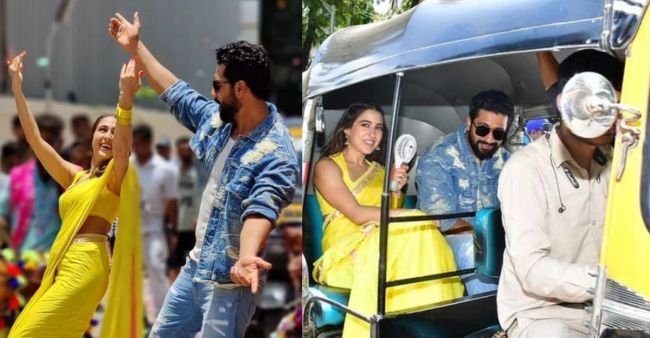 Zara Hatke Zara Bachke Trailer Launch: Sara Ali Khan, and Vicky Kaushal enjoy auto ride, dance on dhol beats