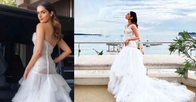 Manushi Chhillar slays on Cannes 2023 red carpet in white