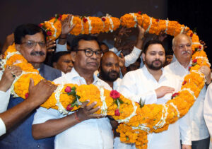 Tejashwi Yadav attends the Akhil Bhartiya Pan Mahasangh Sammelan