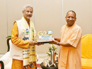 UP CM Yogi Adityanath met with External Affairs Minister S Jaishankar, in Varanasi