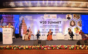 Smriti Irani addresses the W20 summit