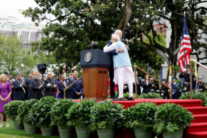 File picture of PM Modi meeting US President Joe Biden when he attended his White House Arrival Ceremony