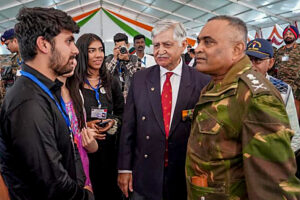 General Manoj Pande during the interaction with relatives of the Kargil war heroes