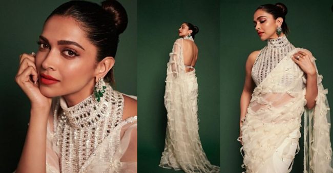 Deepika Padukone Looks Saree-Licious In White