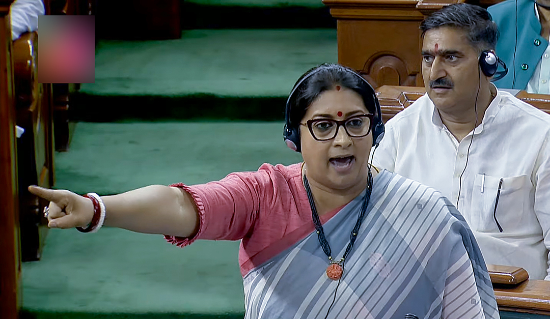 Smriti Irani slams Congress over Rahul’s ‘murder of India’ remark