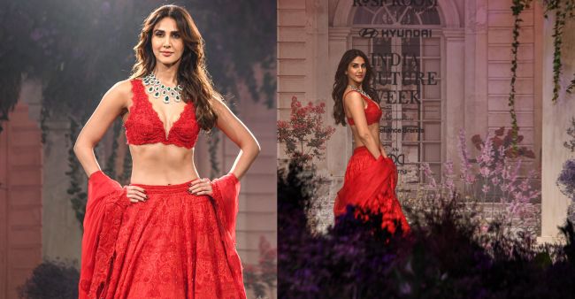 ICW 2023: Vaani Kapoor Exudes Royalty In A Red-Hued Lehenga ‘Choli’