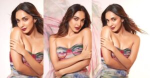 Kiara Advani In Flowery Strapless Dress