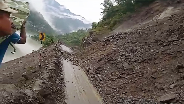 Uttarakhand: Road blocked near Pipalkoti on Badrinath NH due to falling debris