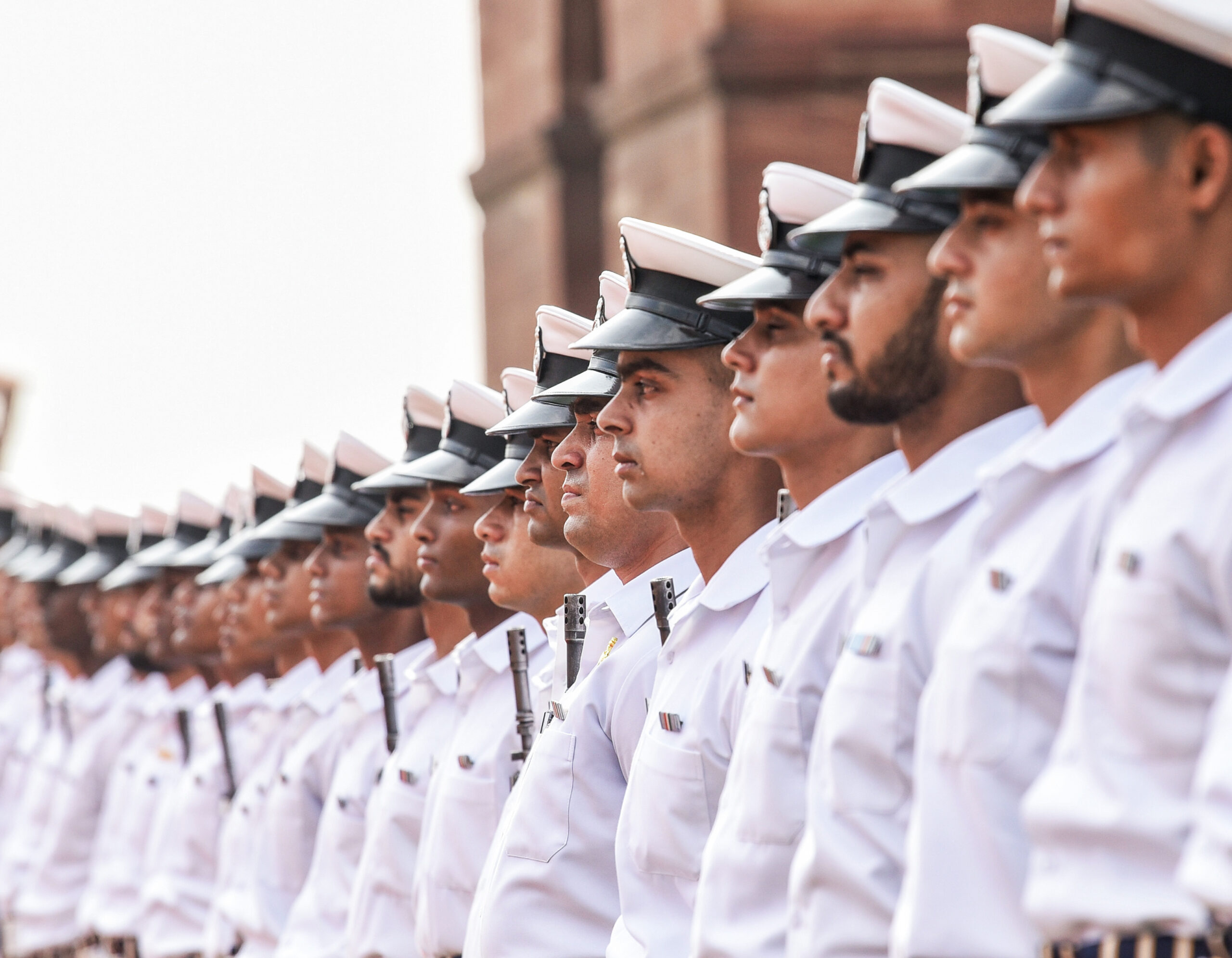 Indian Navy personnel during the Guard of Honour