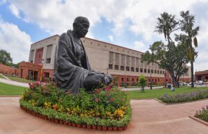 Parliament Breach Case: Opposition Gathers in Protest Against Suspension of 92 MPs Near Gandhi Statue in Parliament