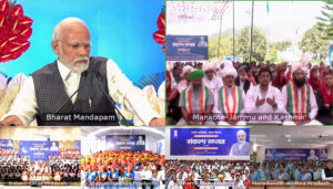 Narendra Modi interacts with people at the launch of Sankalp Saptaah