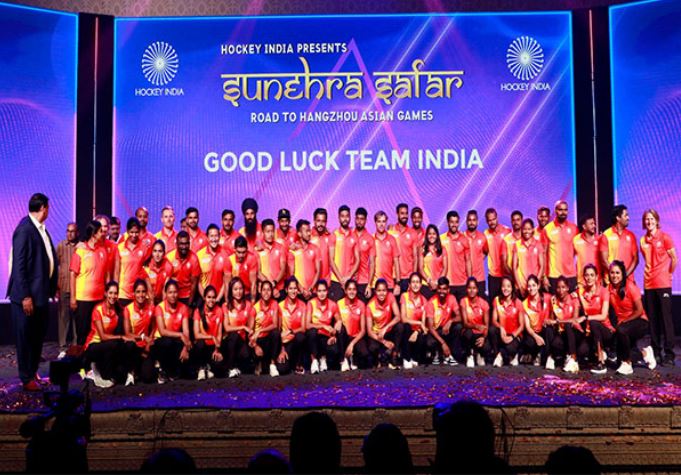 Indian Hockey squads for Asian games felicitated in Grand ‘Sunehra Safar’