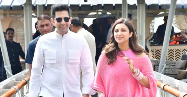 Parineeti Chopra And Raghav Chadha Make First Appearance As Newlyweds