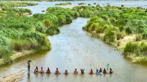 Tamil Nadu :Farmers in Trichy demonstrate against the Cauvery water dispute