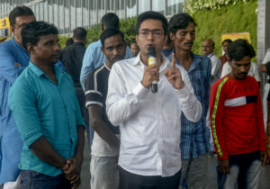 TMC workers hold protest at Rajghat against centre