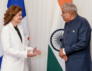 Vice President Jagdeep Dhankhar meets Vice President of the Dominican Republic Raquel Pena Rodriguez