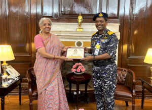 Rakesh Pal, Director General of the Indian Coast Guard calls on Nirmala Sitharaman