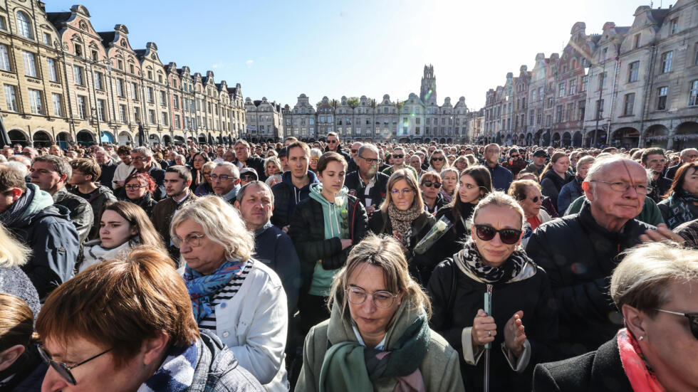 Homage to slain teacher: French schools observe moment of silence