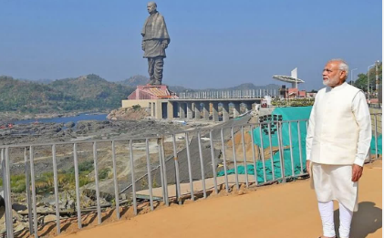 PM Modi pays floral tribute to Sardar Vallabhbhai Patel at the Statue of Unity in Gujarat