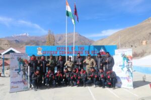 16 Corps Signal regiment reaches Bodhkharbu on a cycling expedition