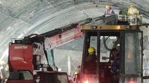 Uttarkashi: Protection umbrella being set up inside Silkyara tunnel for rescue team