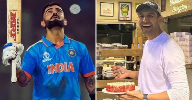 “Kartik Aaryan’s Cake Celebration Paves the Way for Virat Kohli’s 49th ODI Century”