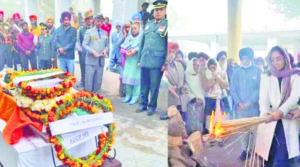 Lt Col Karanbir Singh Natt honored with full military eites in Jalandhar after 8 years in coma