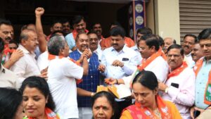 Goa BJP celebrates as party leads in MP, Rajasthan and Chhattisgarh