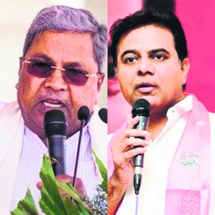 K’taka CM Siddaramaiah and KT Rama Rao clash over poll promises