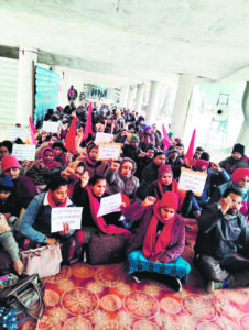 UT employees stage protest against salaries’ cut