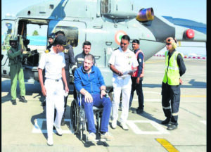 Indian Naval helicopter rescues ailing man from French merchant vessel