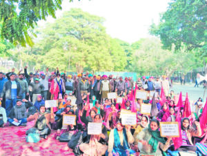 Fury rally in front of the office of Social Welfare Department