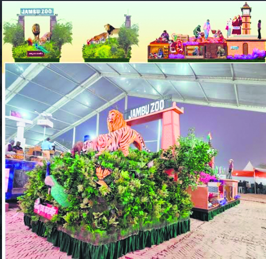 J&K’s tableau showcases cultural riches and developmental strides at Bharat Parv 2024