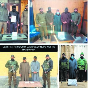 7 drug peddlers apprehended in North Kashmir,  with contraband substances recovered