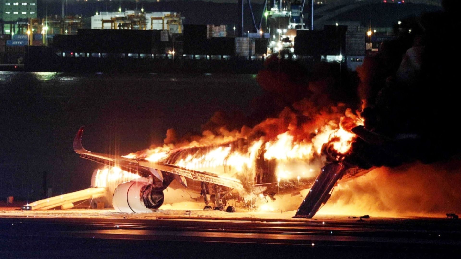 Japan Airlines plane catches fire at Haneda Airport; all 379 passengers, crew evacuated