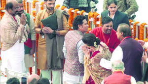 Ambanis, Mittal attend Pran Prathistha ceremony