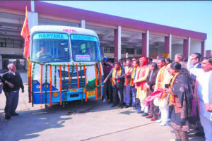 Haryana Speaker flags off special bus service to Ayodhya for darshan