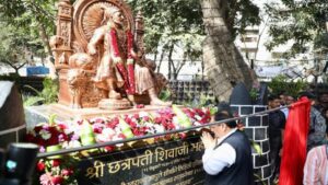 BJP Chief JP Nadda unveils the statue of Chhatrapati Shivaji