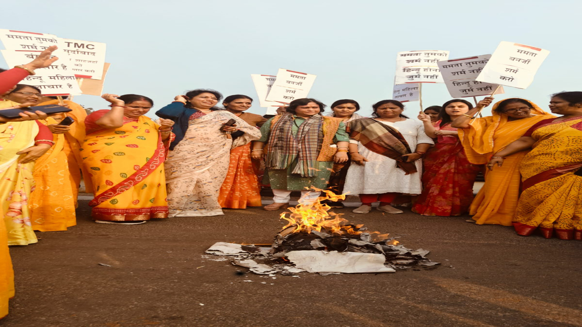 BJP Mahila Morcha protests atrocities against Hindu women in WB