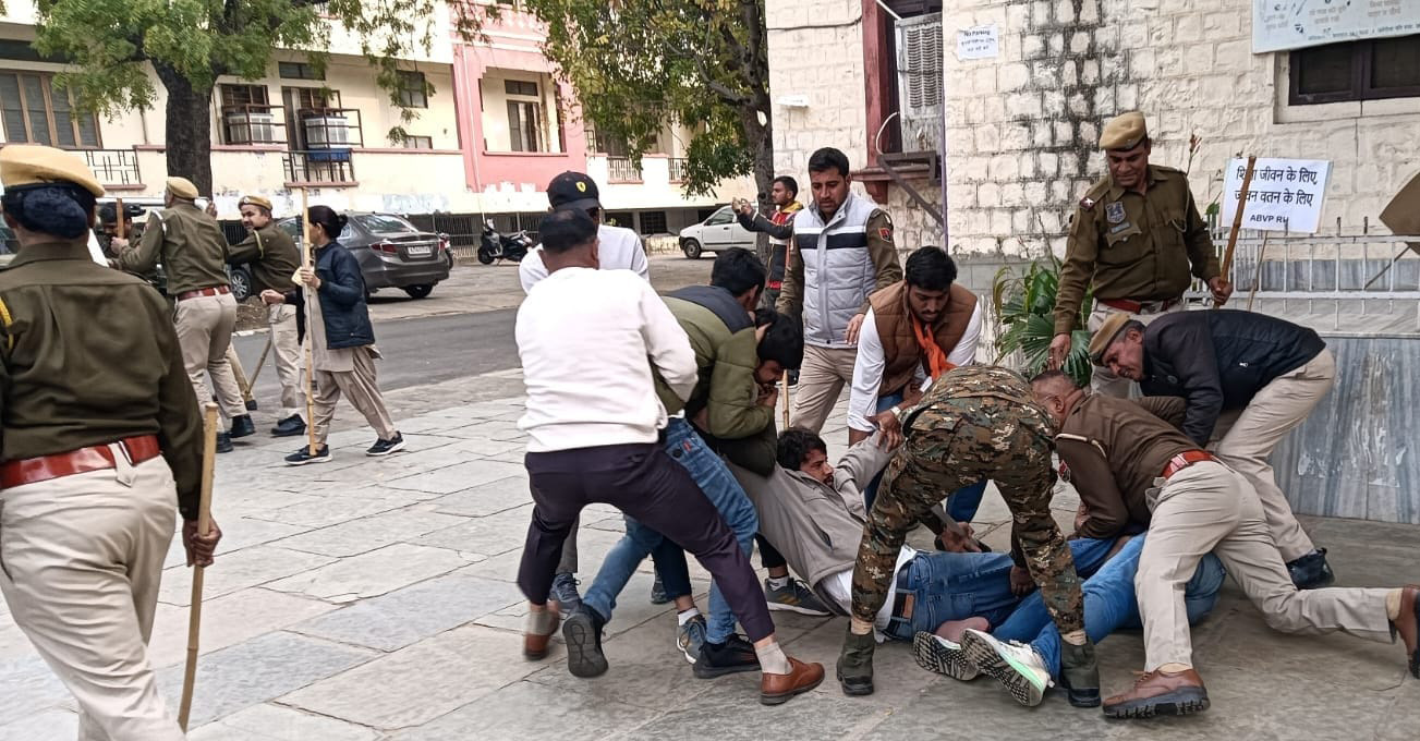 Police action ends three-day ABVP students’ protest at RU