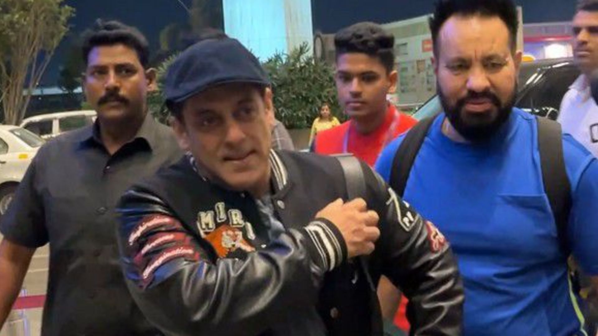 Salman Khan appeared in funky look at airport, wears pants with his face painted on back