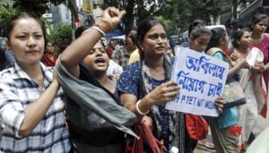 State-wide protests in West Bengal over Sandeshkhali